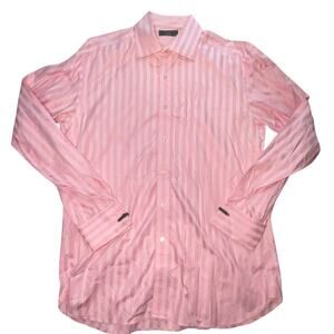 TED BAKER LONDON Archive Dress Shirt 16.5 Pink striped Button Up